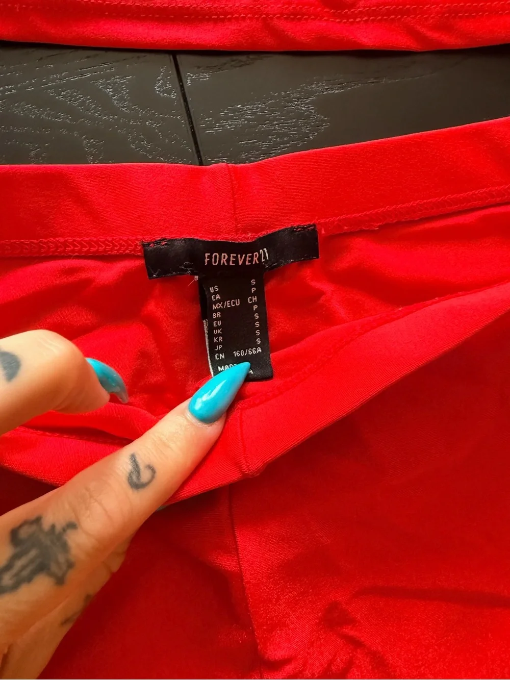 Forever 21 Red Crop Tank and High-Waist Bike Shorts Set